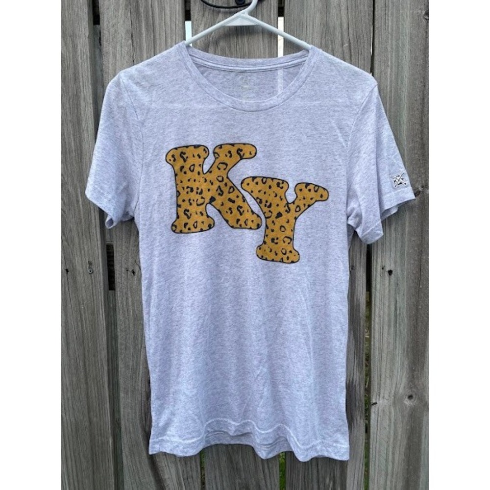 Shop‎ Local Kentucky KY Leopard Print Graphic T-Shirt Heather Grey Small